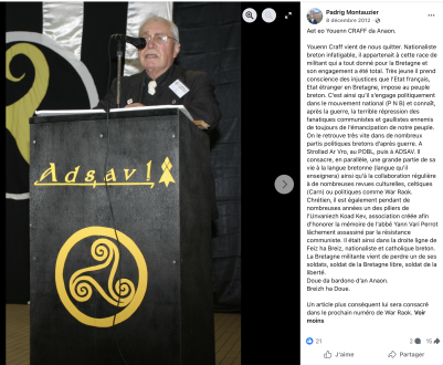 Hommage à Youenn Craff, nationaliste breton