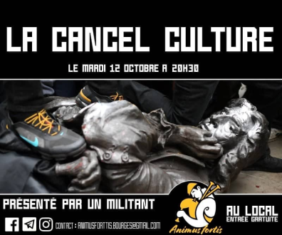 Cercle de formation au local d'Animus Fortis par un militant