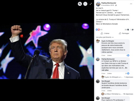 Félicitations à Donal Trump pour sa victoire aux présidentielles